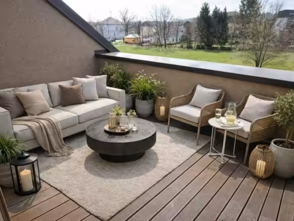 Loggia KI-Einrichtungsvorschlag