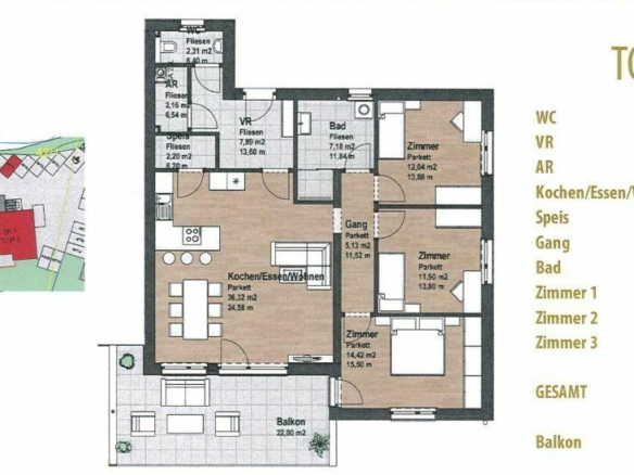 Plan mit m² Top 06