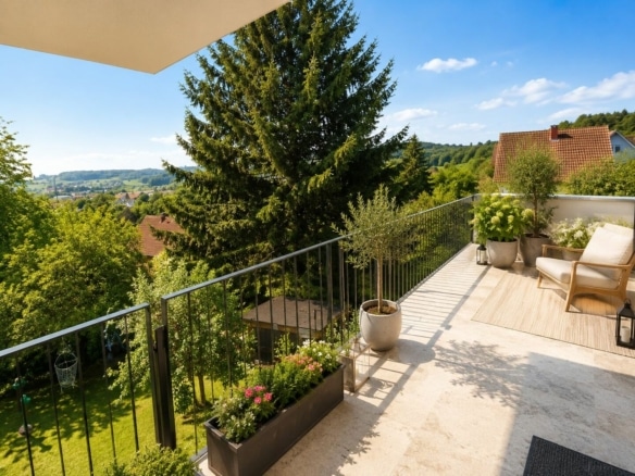 Blick von der oberen Terrasse