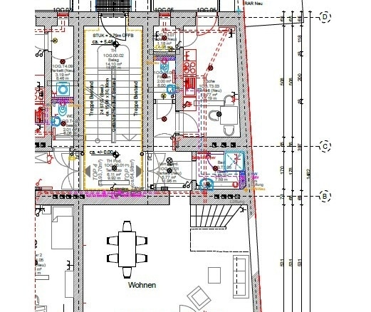 Grundriss Maisonette Ebene 1, 2 OG