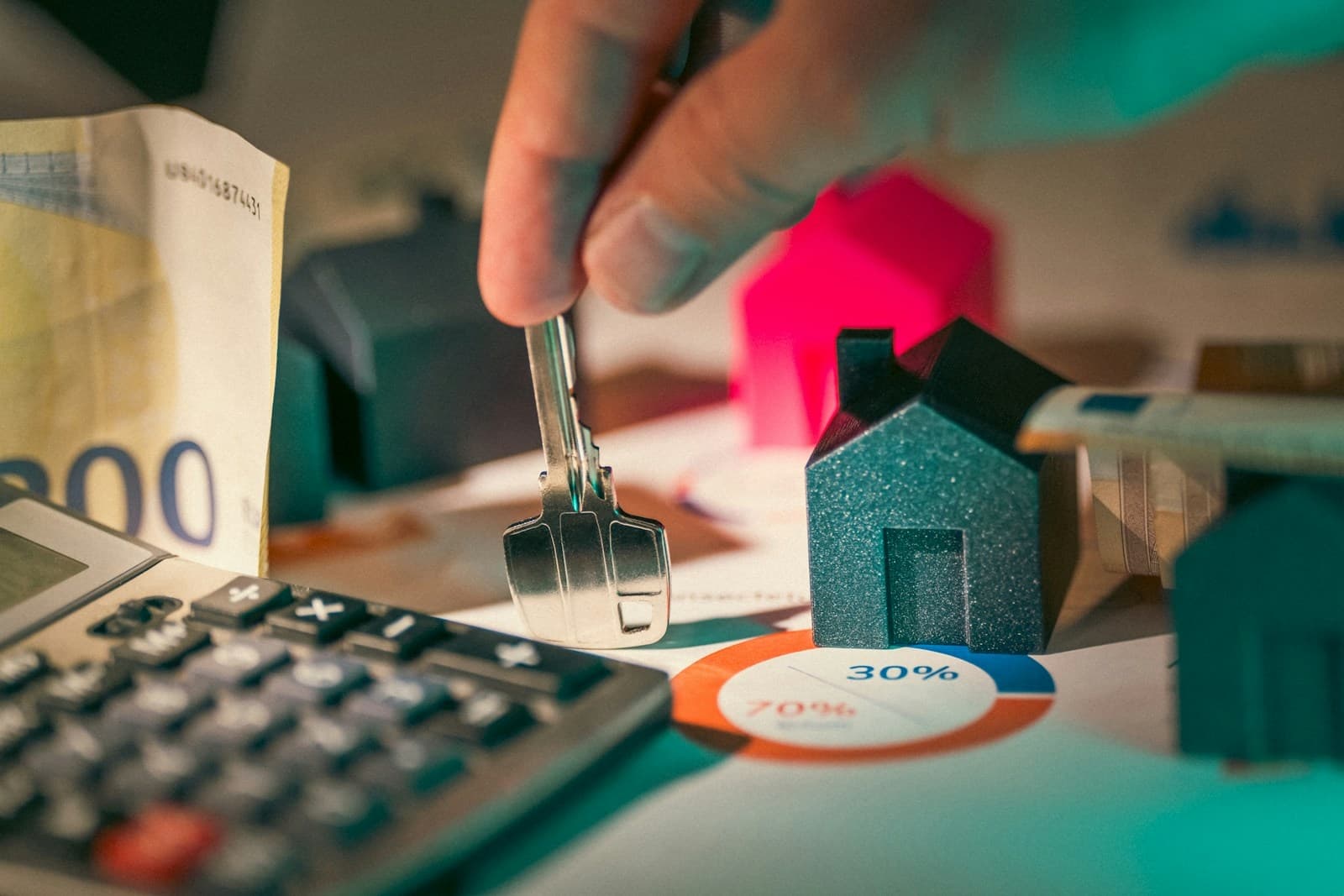 hand holding key over house models Preise