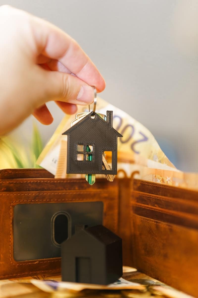 Anlegerwohnung A person putting a house key into a wallet