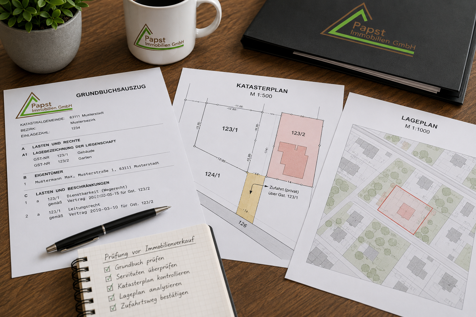 Prüfung von Grundbuch und Servituten vor dem Immobilienverkauf.