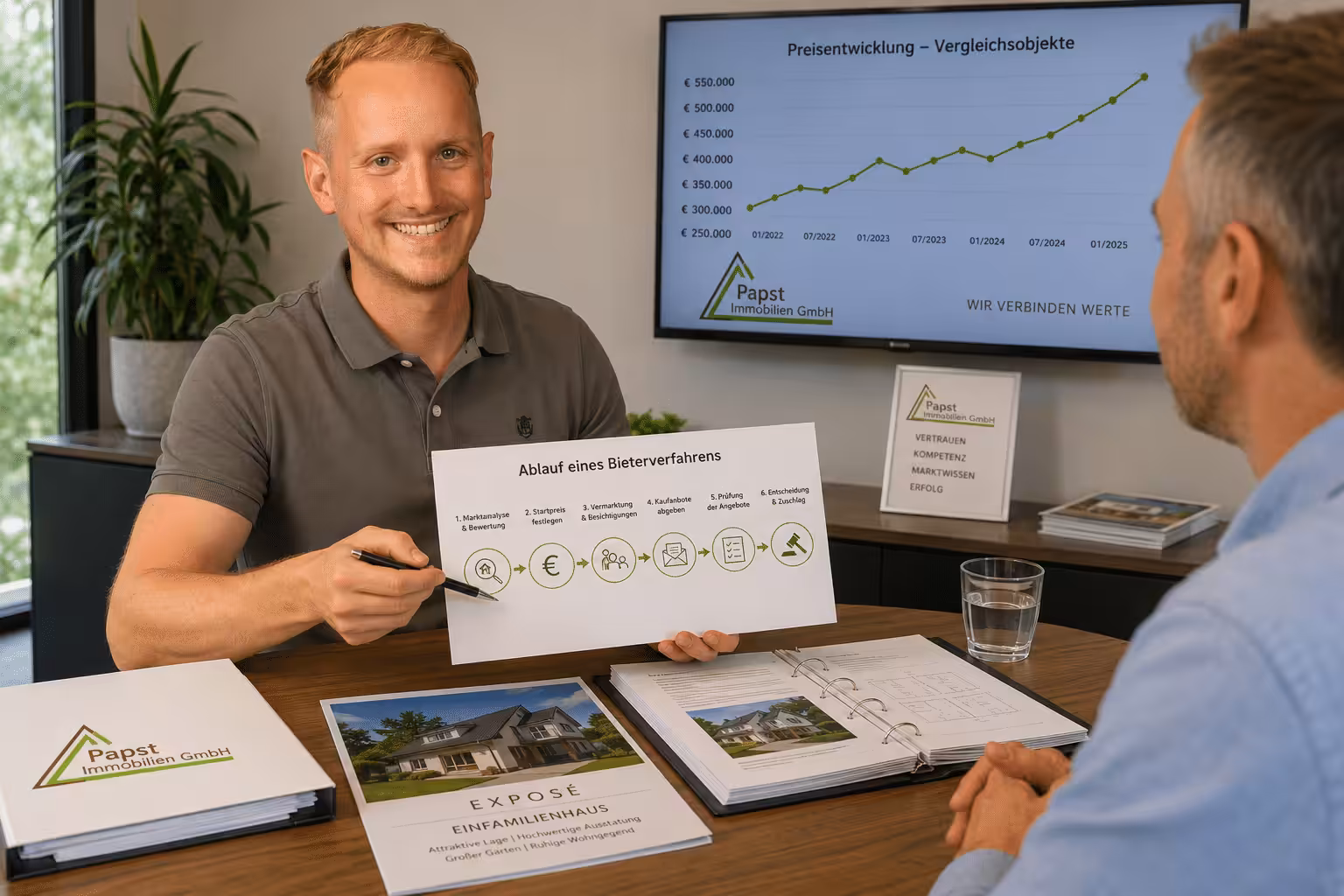 Beratung zum Bieterverfahren beim Immobilienverkauf.
