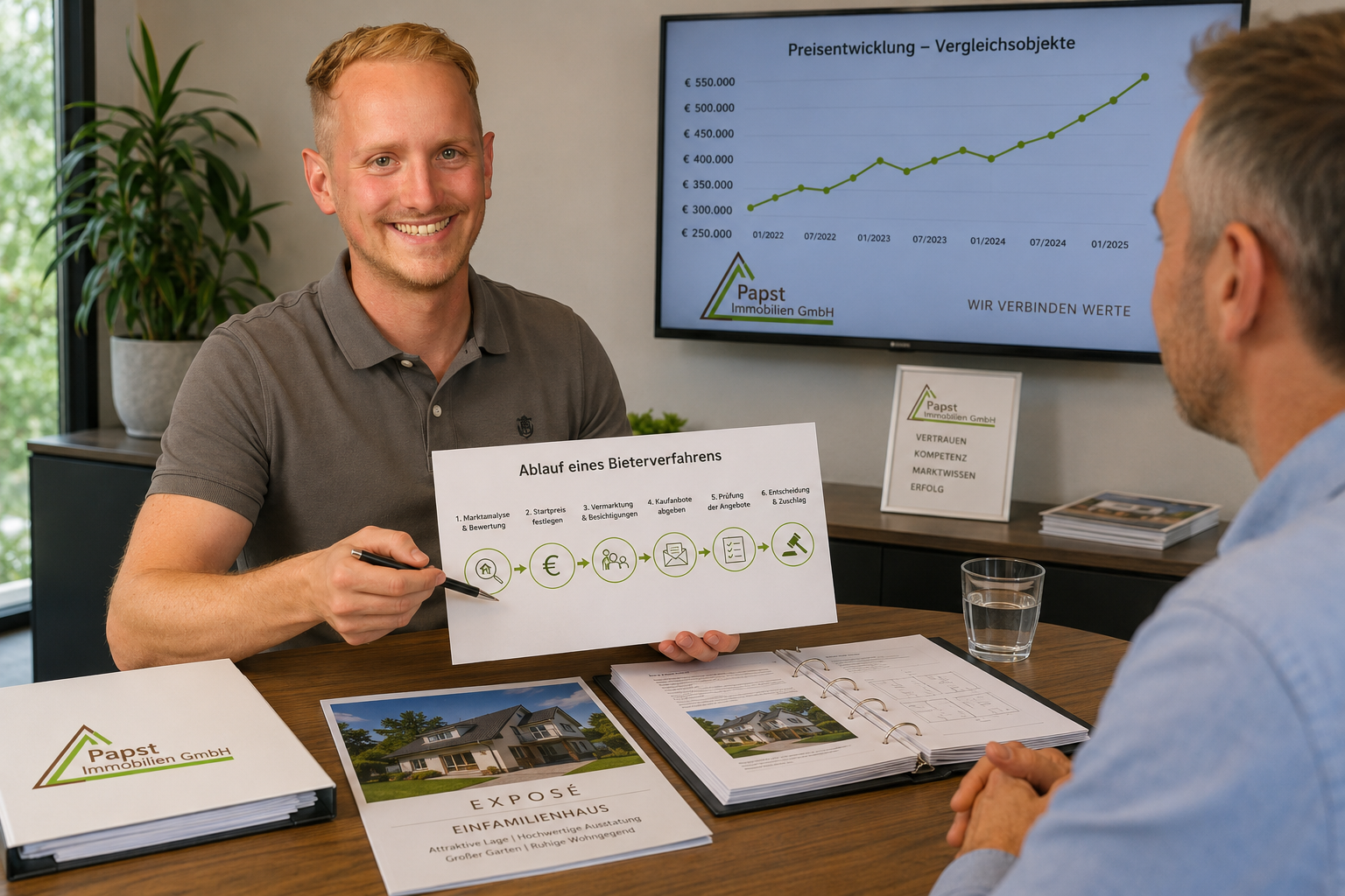 Beratung zum Bieterverfahren beim Immobilienverkauf.
