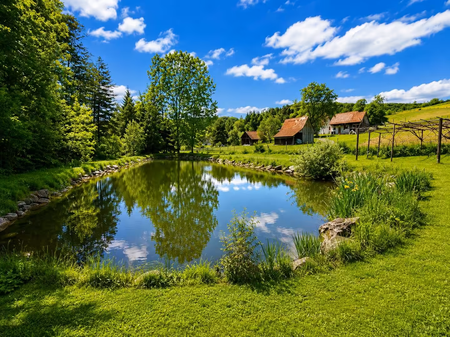 Idyllisches Landstück mit eigenem Fischteich