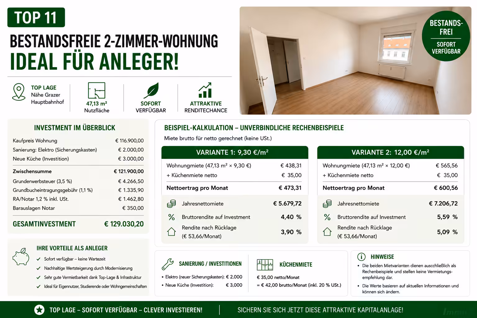 Übersicht Investition