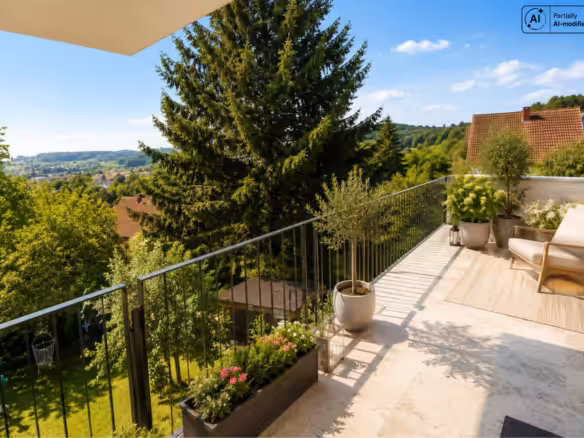 Blick von der oberen Terrasse