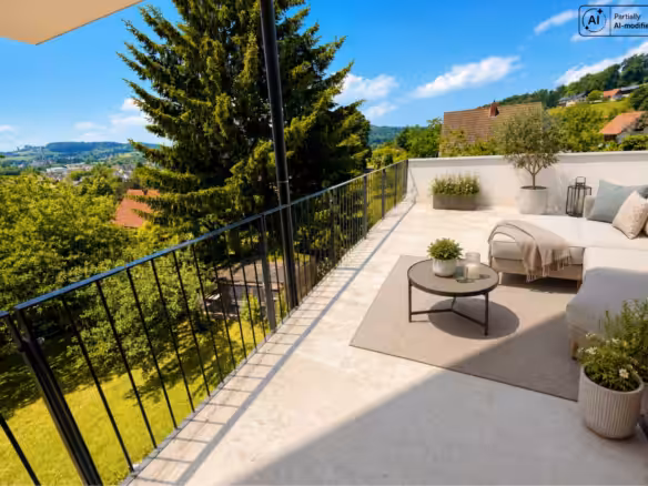 Teilbereich Terrasse mit Panoramablick