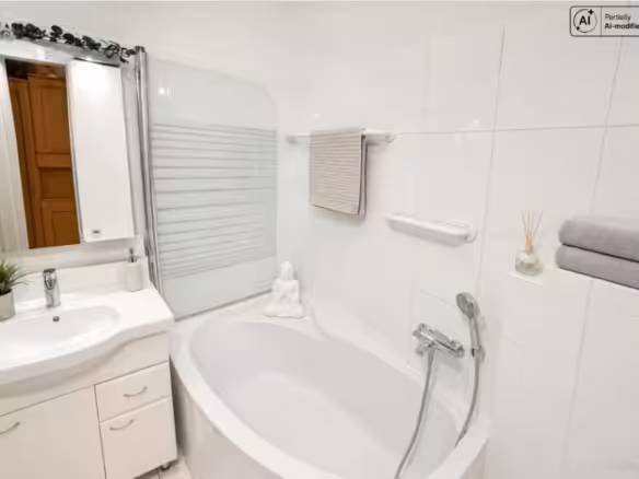 Badezimmer mit Eckwanne