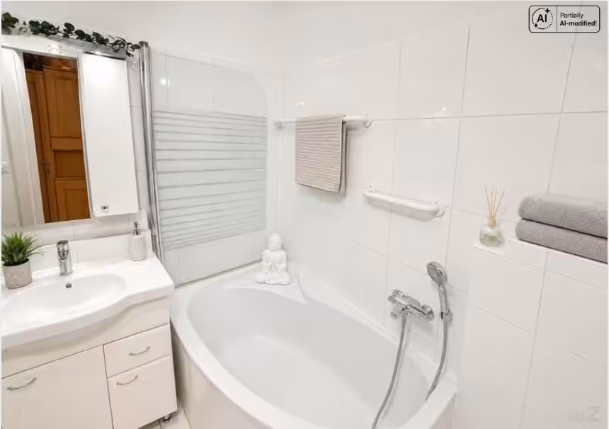 Badezimmer mit Eckwanne