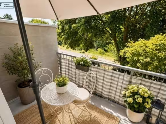 Balkon mit Grünblick