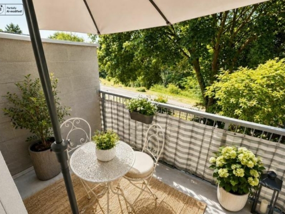 Balkon mit Grünblick