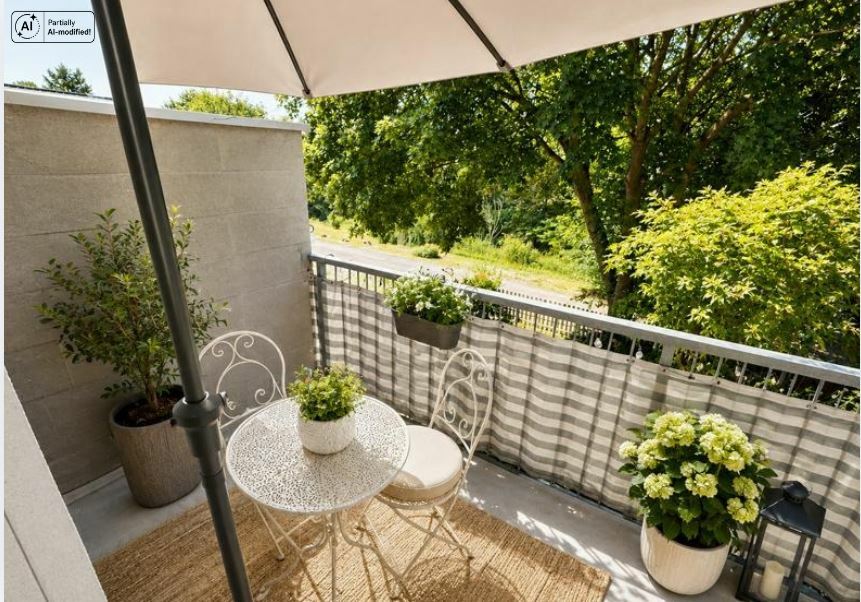 Balkon mit Grünblick