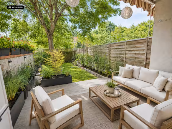 Terrasse mit eigenem Garten