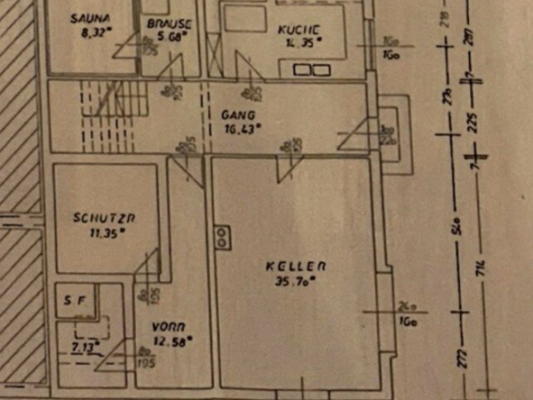 Grundriss Untergeschoß Haus 2.te Reihe
