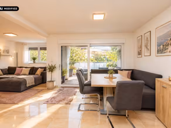 Helles modernes Wohn- und Esszimmer mit Balkon_resized_1