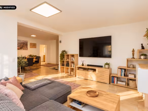 Helles skandinavisches Wohnzimmer mit warmem Licht_resized_1